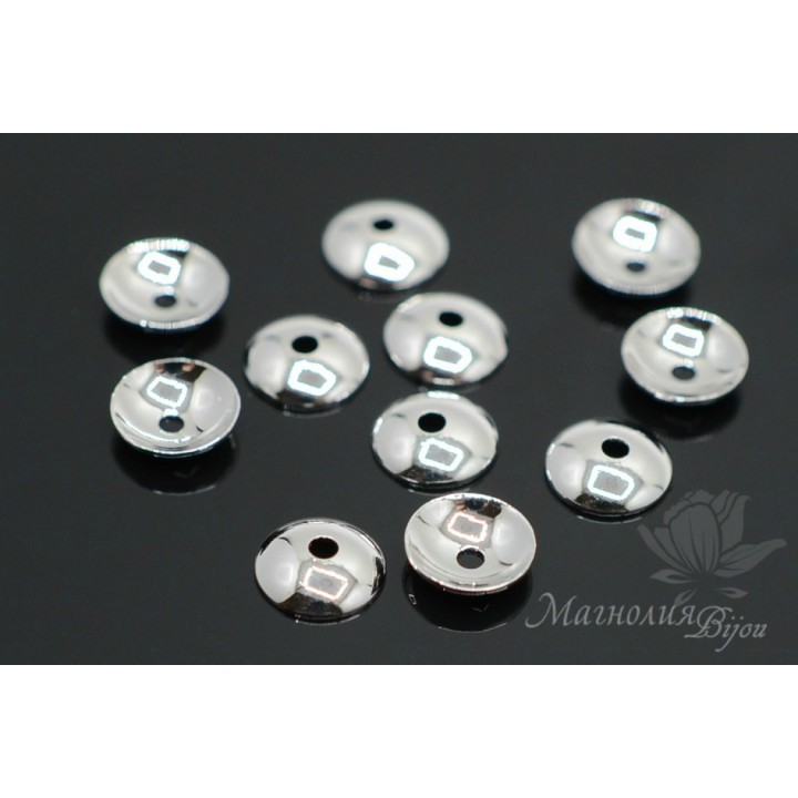 Шапочка для бусин 6мм род./п, 2 штуки