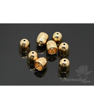 Колпачок "Люкс" для кисти/жгута/шнура 6мм, позолота 16 карат