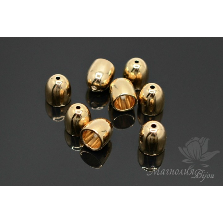 Колпачок "Люкс" для кисти/жгута/шнура 6мм, позолота 16 карат