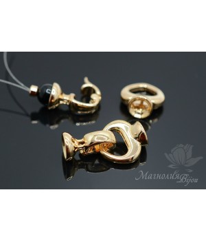 Замочек "Сердечко", позолота 16 карат