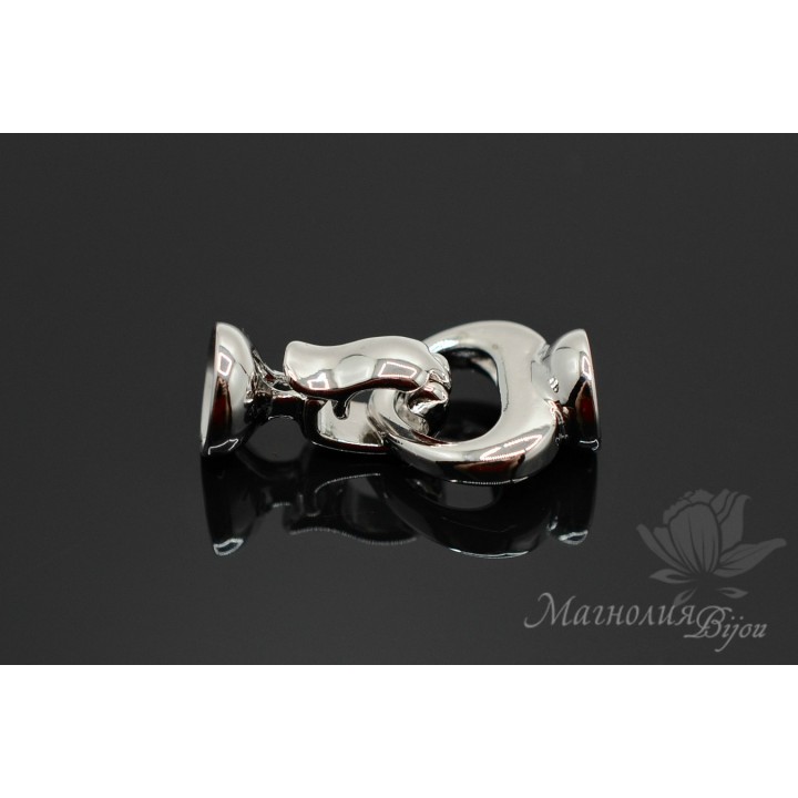 Замочек "Сердечко", родиевое покрытие