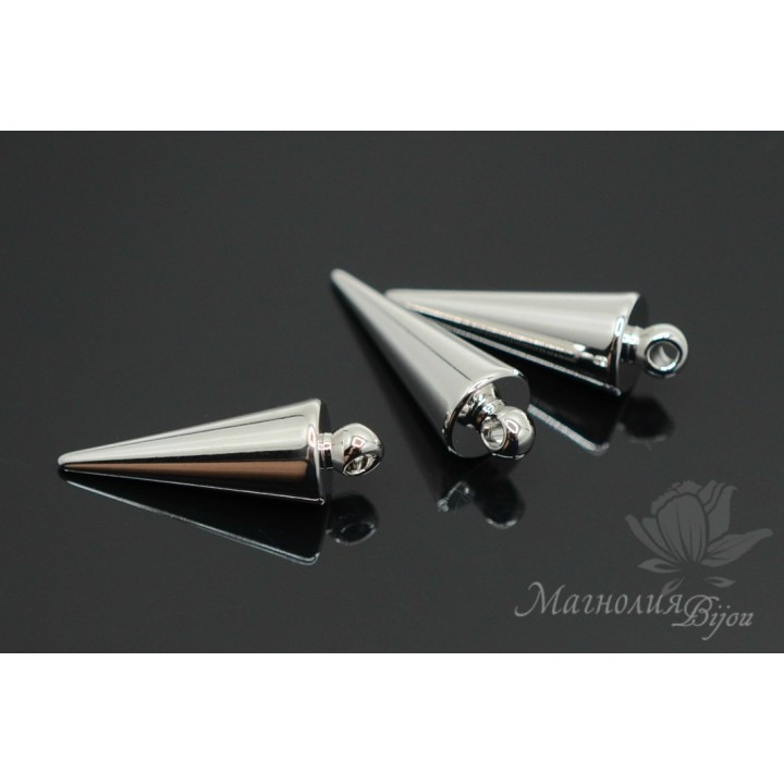 Подвеска "Конус 18мм", родиевое покрытие