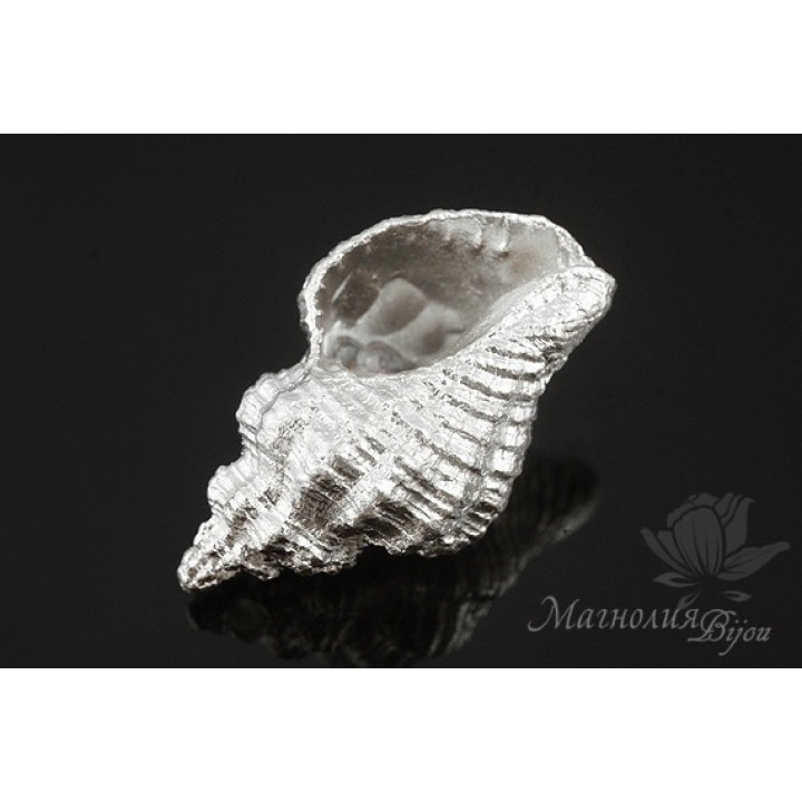 Подвеска "Раковина №1", родиевое покрытие