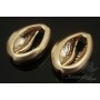Colgante/conector "Cauri", chapado en oro 14K