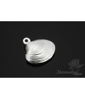 Подвеска "Ракушка закрытая", родиевое покрытие