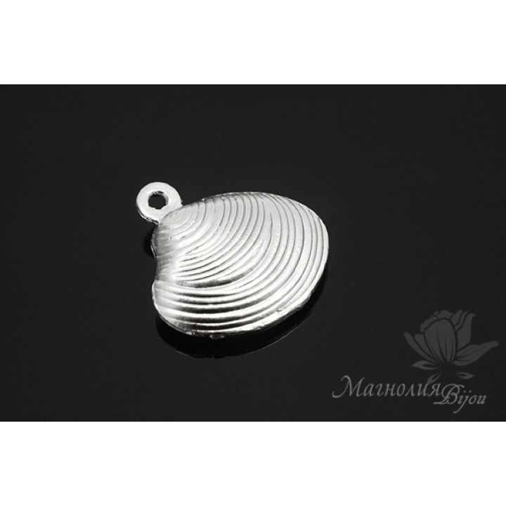 Подвеска "Ракушка закрытая", родиевое покрытие
