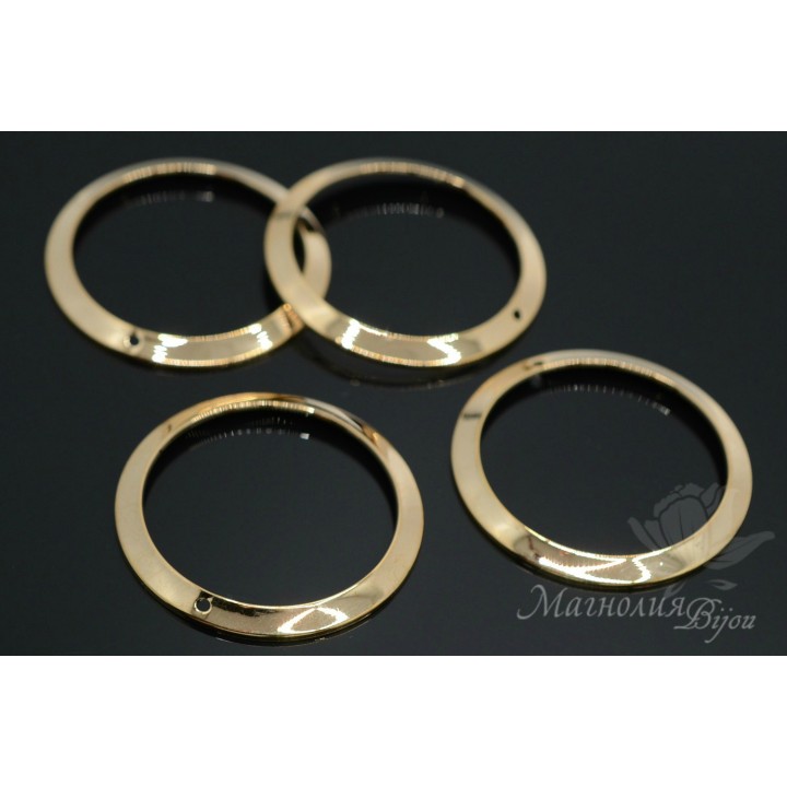 Colgante "Anillo grande 33mm", chapado en oro 16K