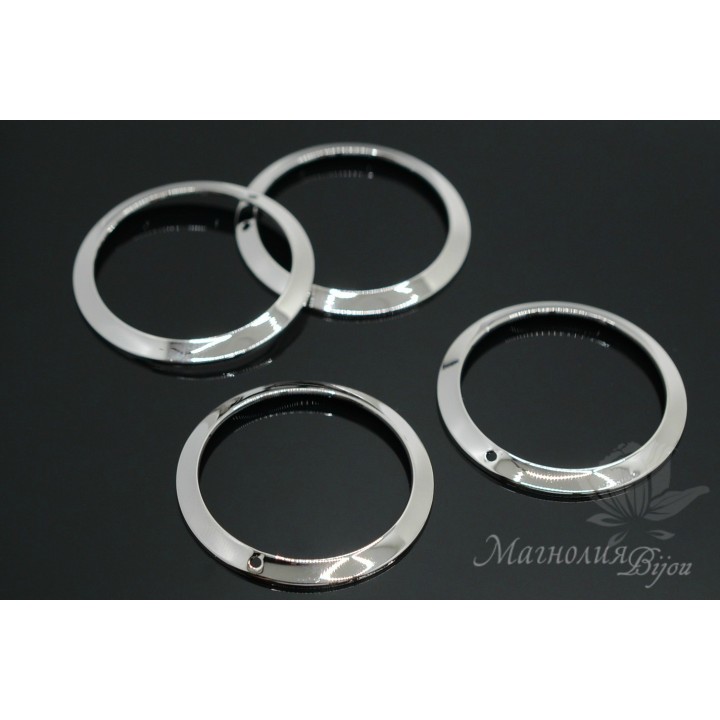 Подвеска "Кольцо крупное 33мм", родиевое покрытие