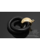 Colgante de madera color negro, chapado en oro 16K