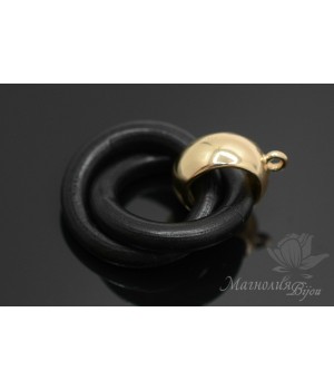 Подвеска "Кольца деревянные, цвет чёрный", позолота 16 карат