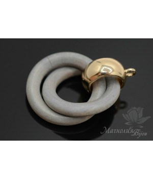 Подвеска "Кольца деревянные, цвет серый", позолота 16 карат