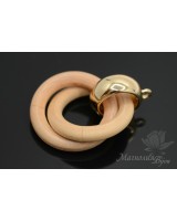 Colgante de madera color natural, chapado en oro 16K