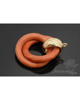 Colgante de madera color terracota, chapado en oro 16K