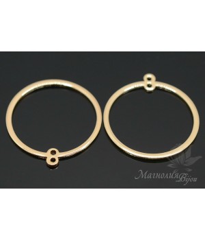 Подвеска "Кольцо с петельками", позолота 14 карат