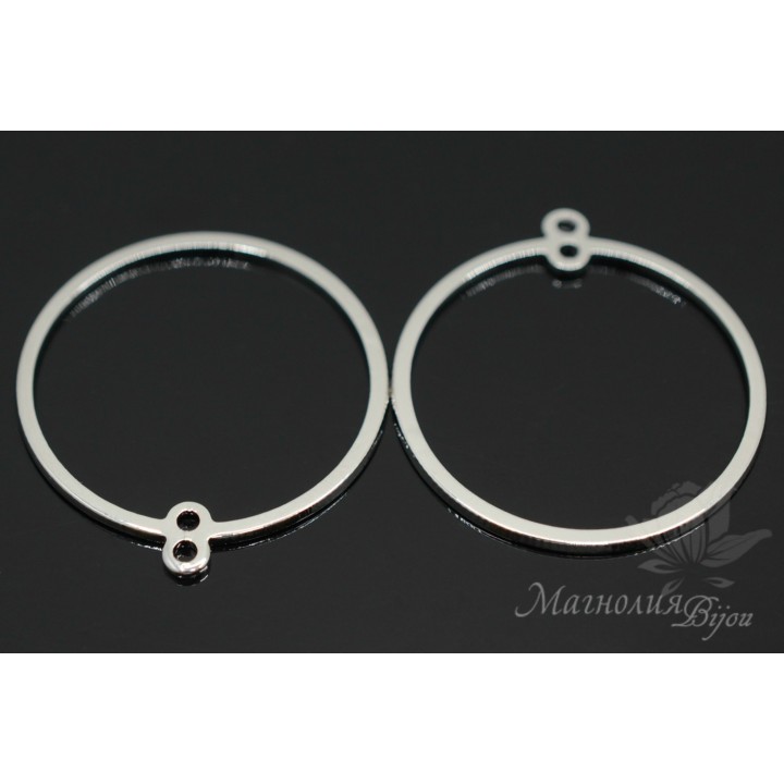 Подвеска "Кольцо с петельками", родиевое покрытие