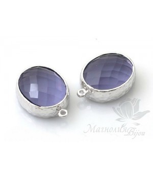 ПОДВЕСКА "Tanzanit oval", родиевое покрытие