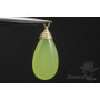 ПОДВЕСКА-КАПЛЯ "Нефрит окрашенный, светло-зеленый", позолота 16К
