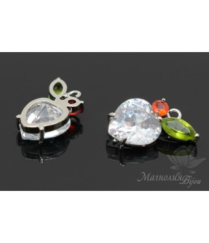 Подвеска "Яблочко", родиевое покрытие