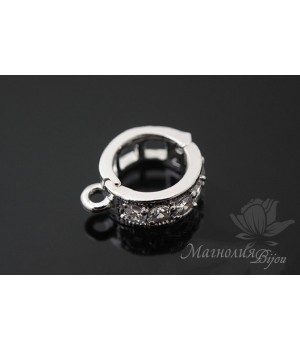 Бейл "Круглый большой" с замочком, родиевое покрытие Бейл "Круглый большой" с замочком, родиевое покрытие