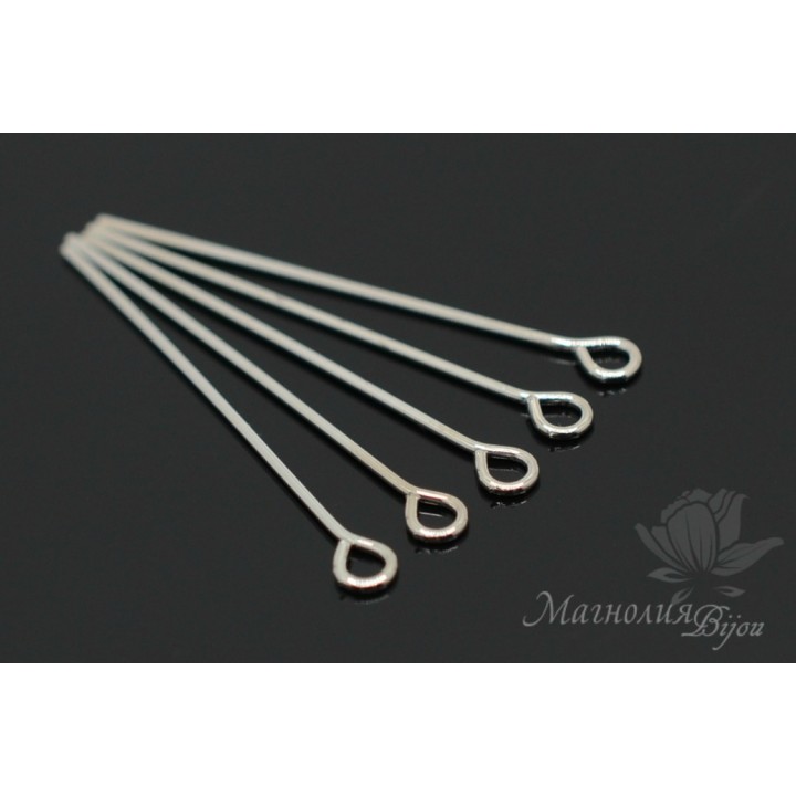 Пины с колечком 30:0,7мм, род.покрытие, 10 штук