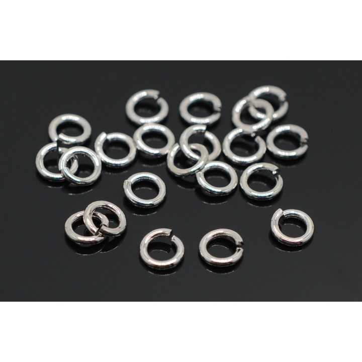 Колечки соединительные 5мм(толщина 1мм), род. покрытие, 2 грама