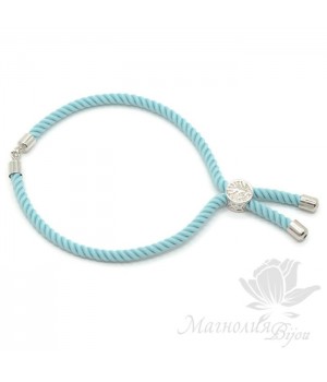 Регулируемая основа для браслета "Бирюзовая", цвет платина