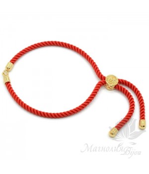 Регулируемая основа для браслета "Красная", позолота 