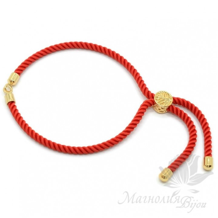Регулируемая основа для браслета "Красная", позолота 