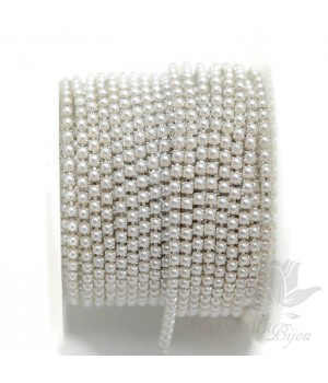 Стразовая цепь "Жемчужная" 2мм(50см), серебро