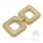 Замочек "Квадраты" инкрустация фианитами, цвет золото