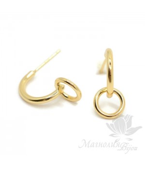 ПУССЕТЫ "Deco", позолота 18 карат