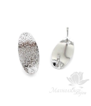 Швензы-гвоздики "Овал зернистый", цвет платина