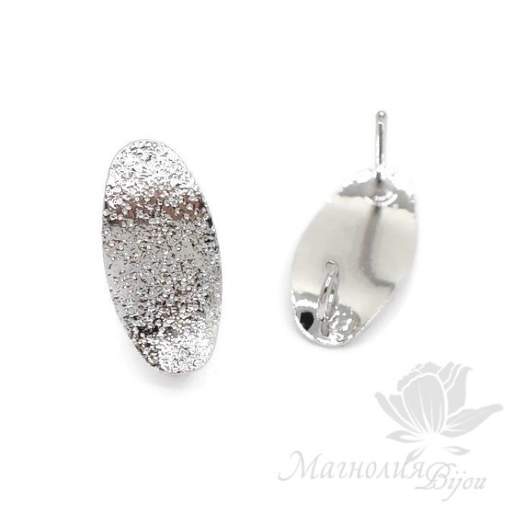 Швензы-гвоздики "Овал зернистый", цвет платина