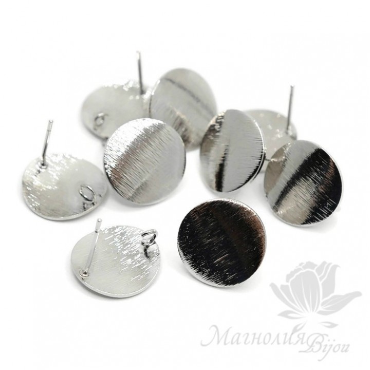 Ппуссеты "Круги фактурные", цвет платина