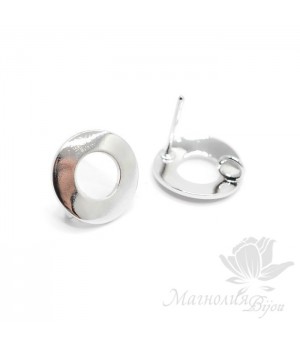Пуссеты "Кольца гладкие 12мм", цвет платина
