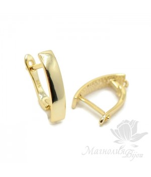 Швензы "Полоска", позолота 18 карат