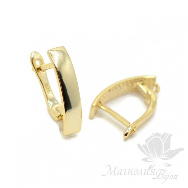 Швензы "Полоска", позолота 18 карат