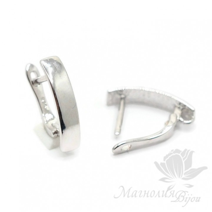 Швензы "Полоска", цвет платина