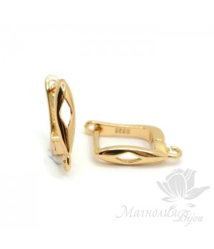 Швензы "Ромб", позолота 18 карат