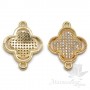Коннектор "Ван Клиф макси" с фианитами 25 : 18мм, цвет золото