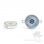 КОННЕКТОР "Мини" с голубыми фианитами, цвет платина(conector con circonia cúbica azul)