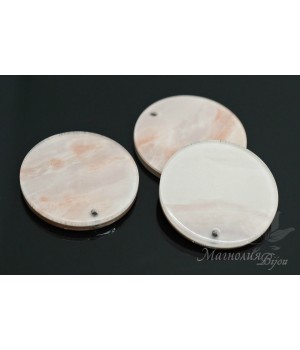 ПОДВЕСКА "Диск 24мм, бежевый", ацетат целлюлозы(пластик)