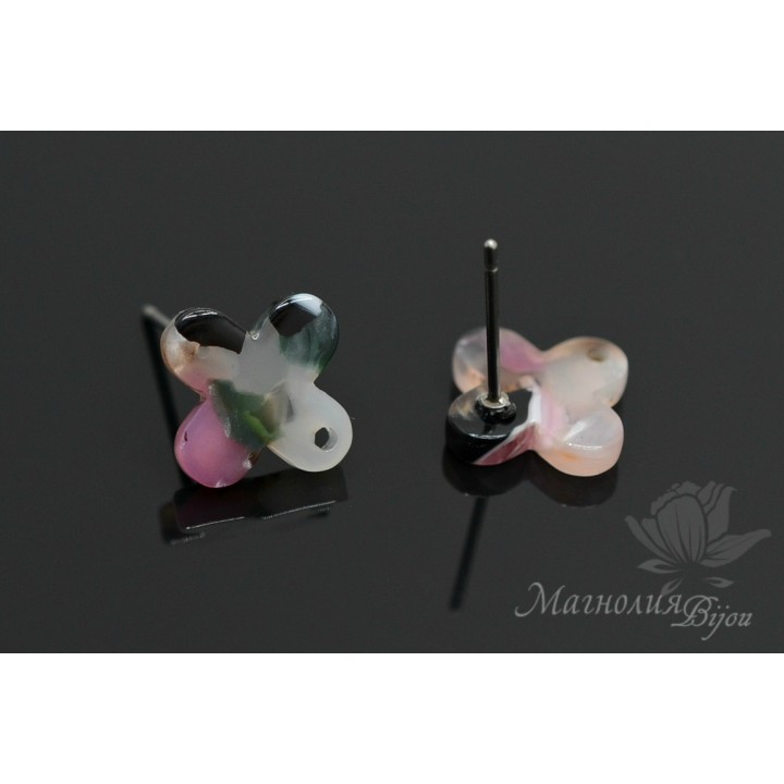 Пуссеты "Крестик, мультиколор", ацетат целлюлозы(пластик)