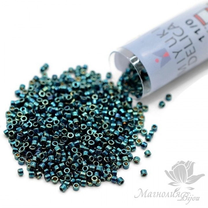 Бисер Delica DB1006 Blue/Green Iris, туба 7.2 грамма