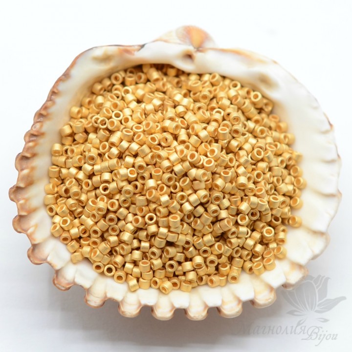 Бисер Delica DB331 Matte Met. Yellow Gold 24K, 5 грамм