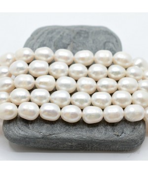 ЖЕМЧУГ овальный 10~12 : 8~9мм, полная нить