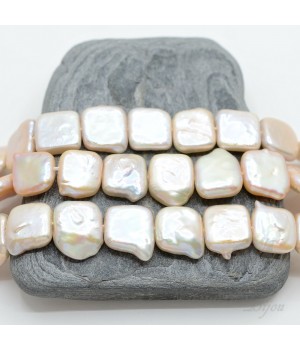 Жемчуг натуральный, квадратный 10~11 : 3~5мм, 1/2 нити