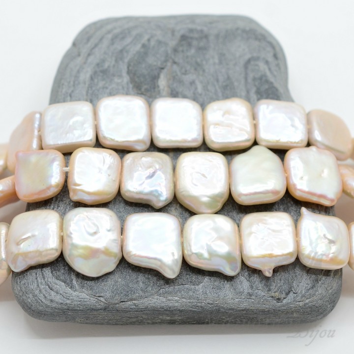 Жемчуг натуральный, квадратный 10~11 : 3~5мм, 1/2 нити