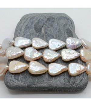 Жемчуг натуральный, треугольный 10~11 : 13~15мм, 1/2 нити