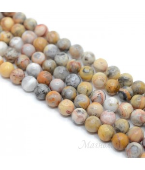 Крейзи-агат(кружевной) 8мм, полная нить(45 бусин)